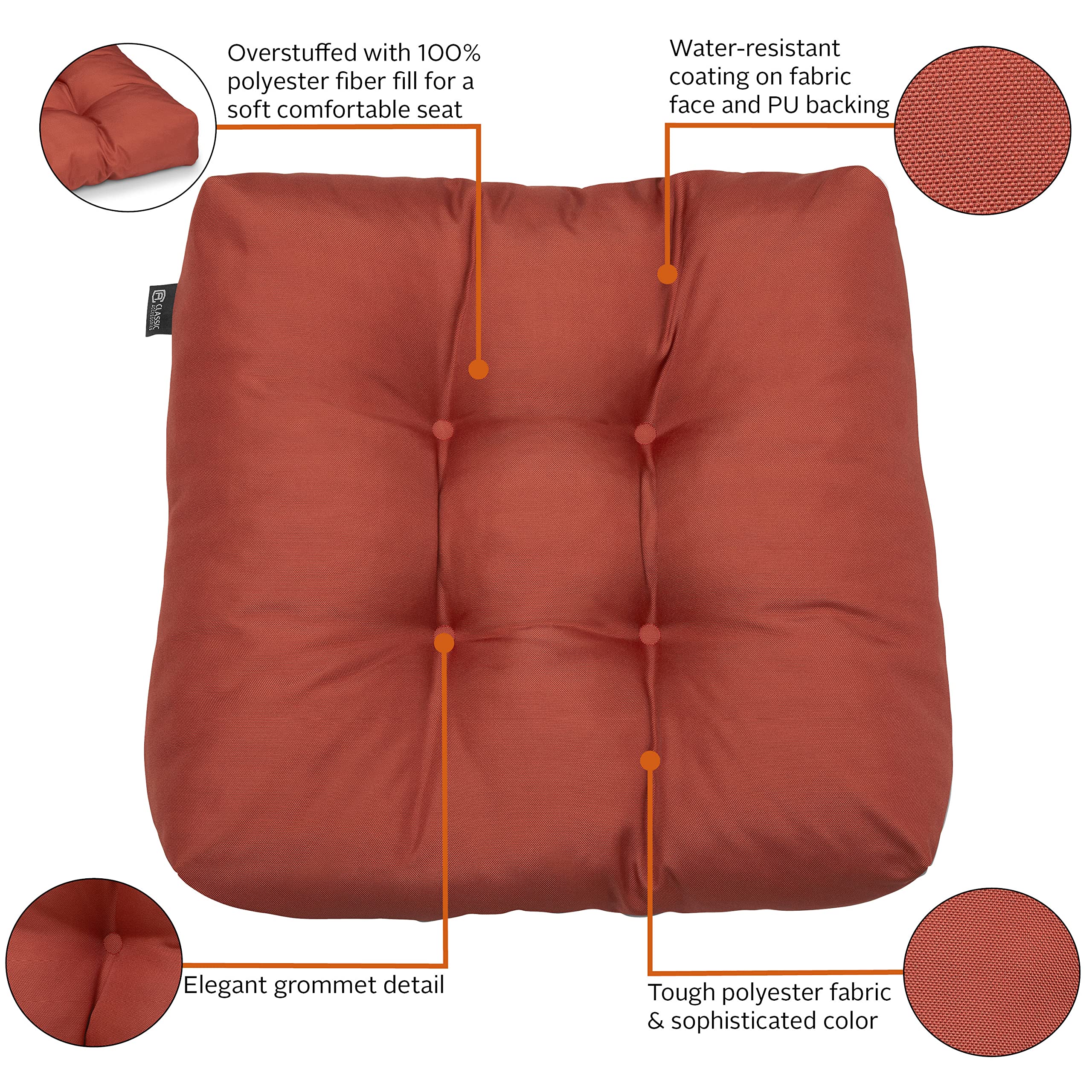 Foto 7 | Paquete De 2 Cojines Para Asientos De Patio, Accesorios Clásicos, Resistentes Al Agua - Venta Internacional.