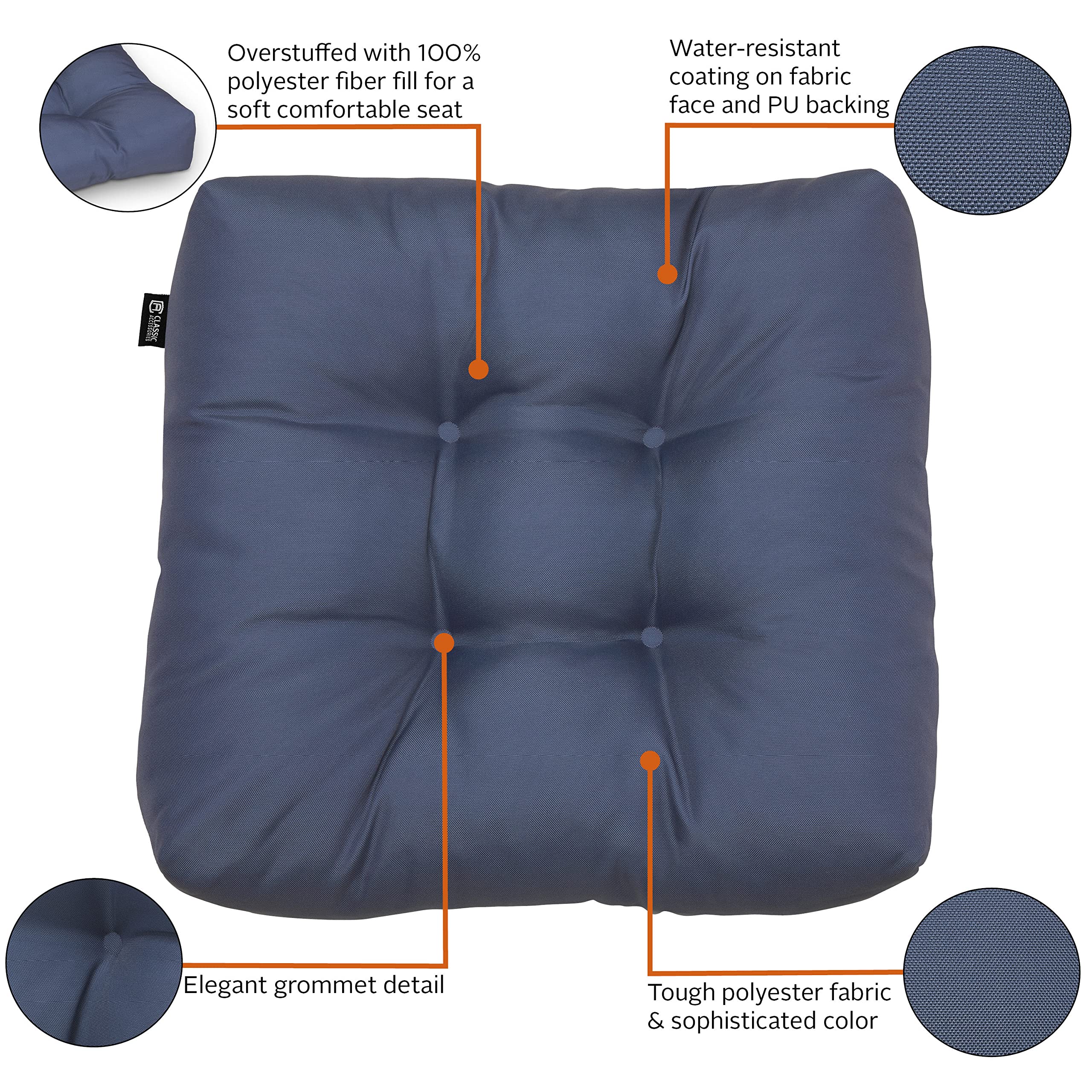 Foto 7 | Paquete De 2 Cojines Para Asientos De Patio, Accesorios Clásicos, Resistentes Al Agua - Venta Internacional.
