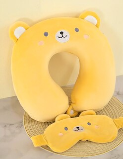 Foto 6 | Almohada De Viaje Con Forma De U Y Antifaz – Cojín De Cuello Ergonómico Y Suave Con Diseño De Animalitos P