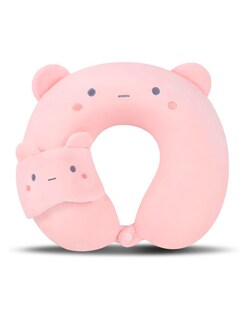Foto 1 | Almohada De Viaje Con Forma De U Y Antifaz – Cojín De Cuello Ergonómico Y Suave Con Diseño De Animalitos P