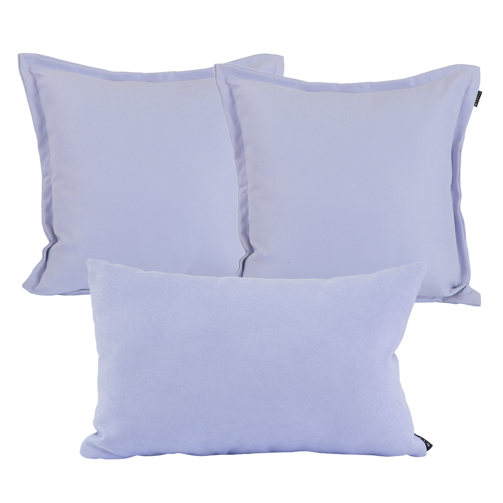 Set De 3 Cojines Decorativos Dicasa 2 Kappa + 1 Delta Color Lila