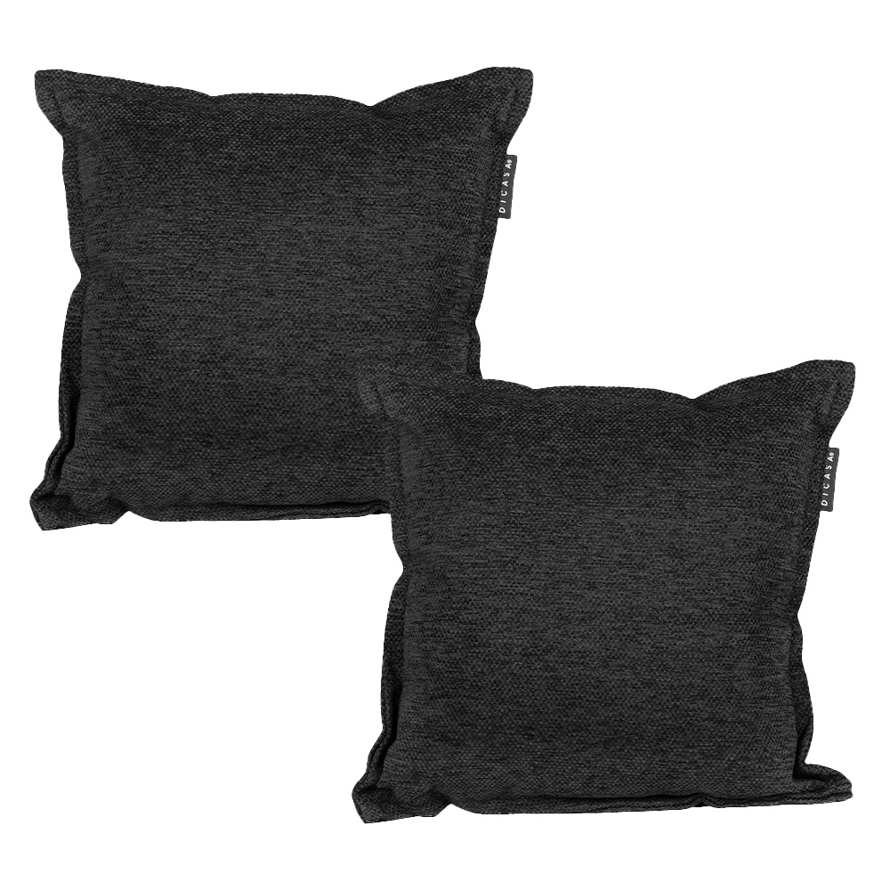 Foto 2 pulgar | Set De 2 Cojines Decorativos Cuadrado Negro