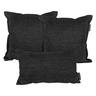Foto 1 | Set De 3 Cojines (2 Cuadrados + 1 Rectangular) Negro