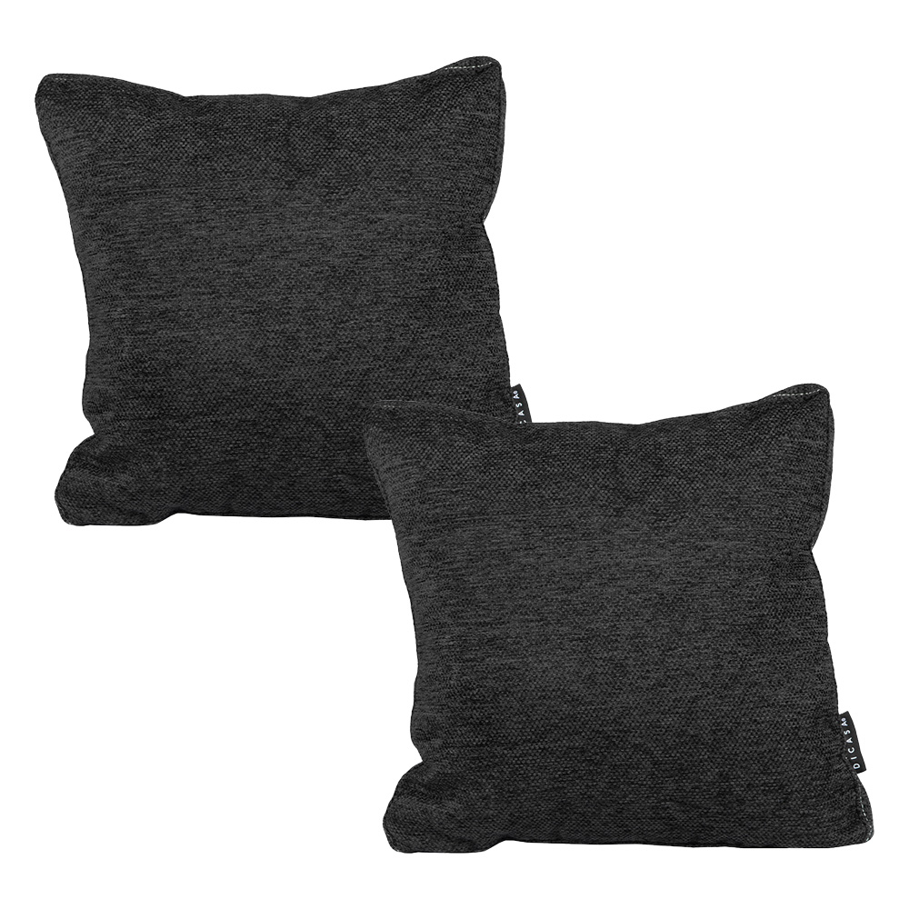 Set De 2 Cojines Decorativos Cuadrado Grande Negro