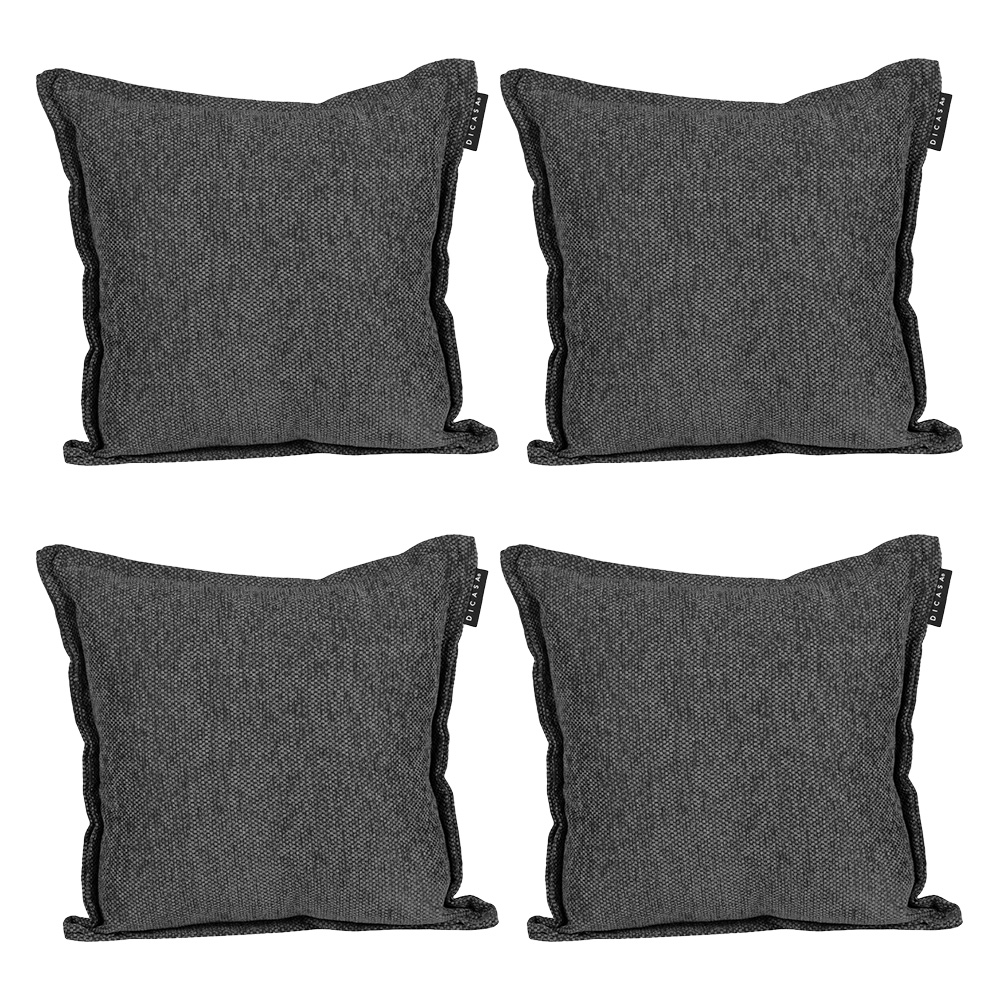 Set De 4 Cojines Decorativos Cuadrado Gris