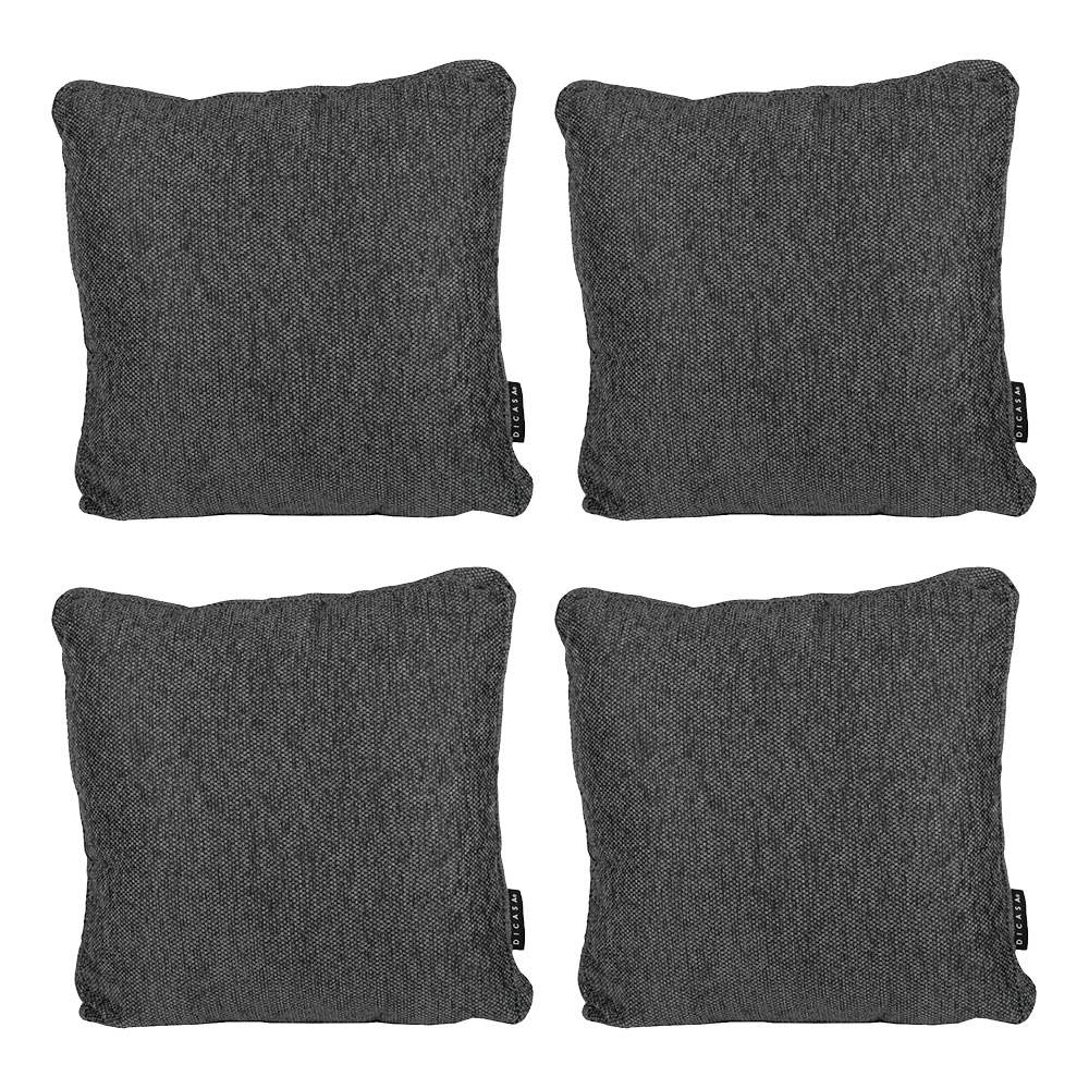 Set De 4 Cojines Decorativos Cuadrado Grande Gris