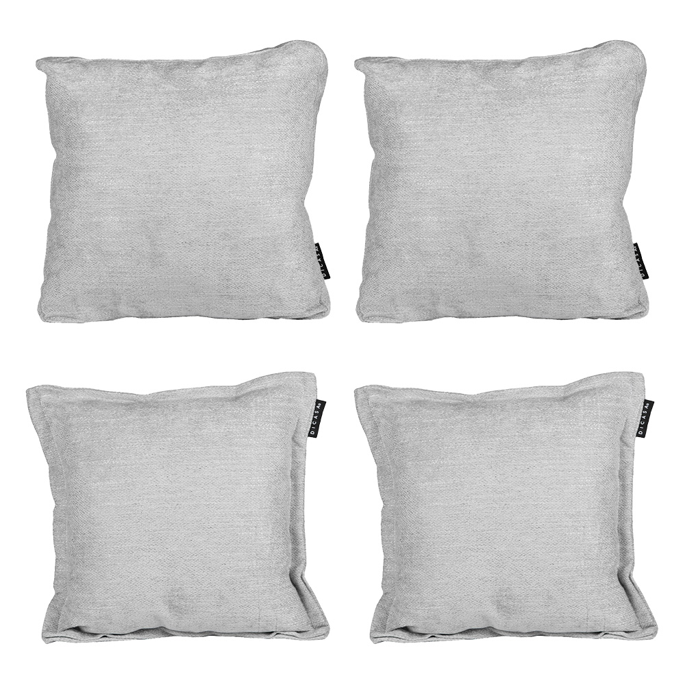 Set De 4 Cojines (2 Cuadrados + 2 Cuadrados Grandes) Gris