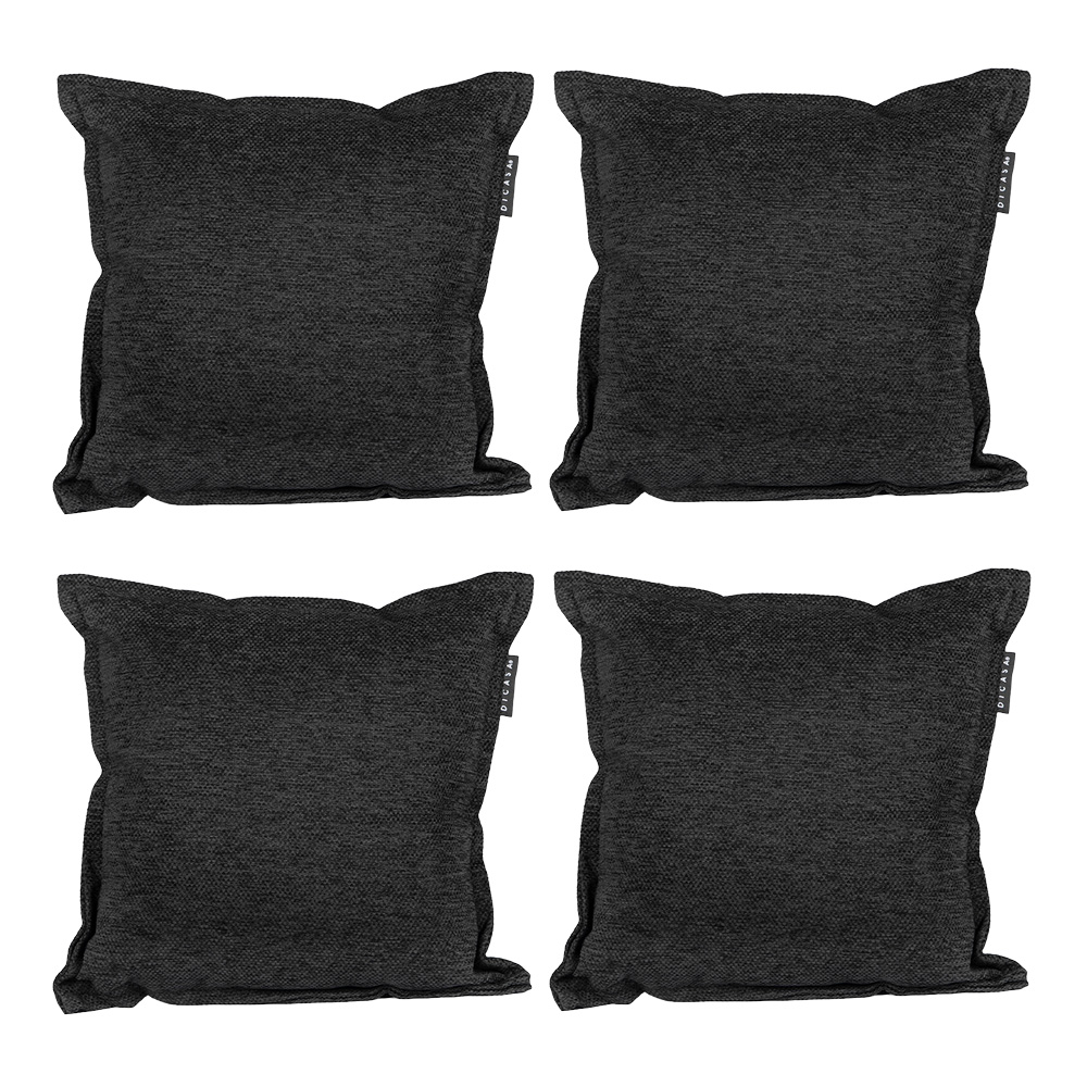 Foto 2 pulgar | Set De 4 Cojines Decorativos Cuadrado Negro