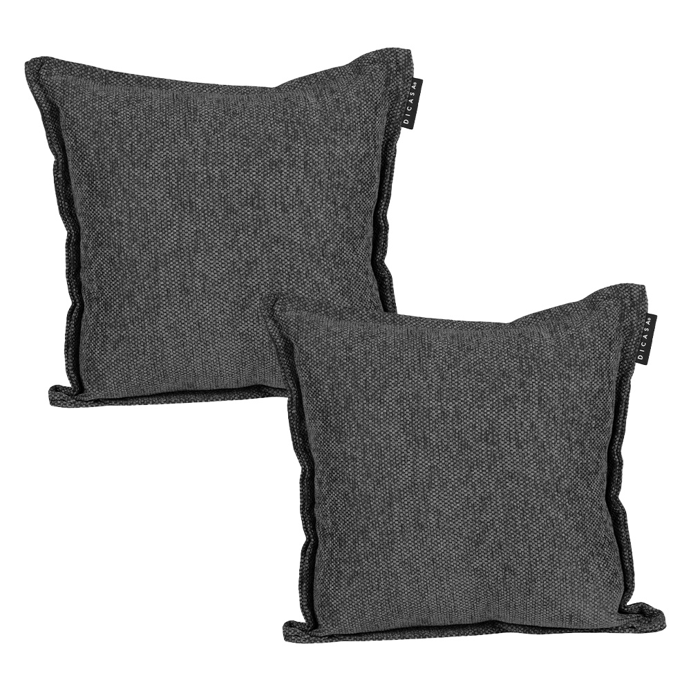 Set De 2 Cojines Decorativos Cuadrado Gris