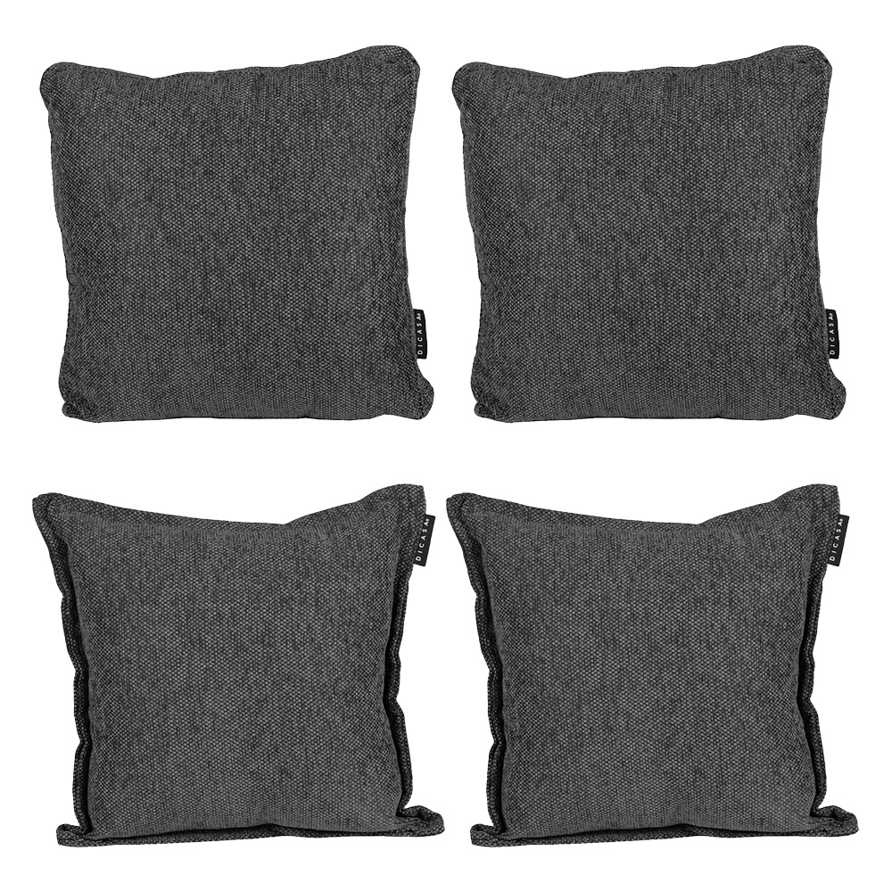 Set De 4 Cojines (2 Cuadrados + 2 Cuadrados Grandes) Gris