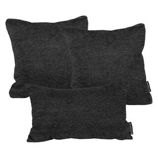 Foto 1 | Set De 3 Cojines (1 Rectangular Y 2 Cuadrados Grandes) Negro