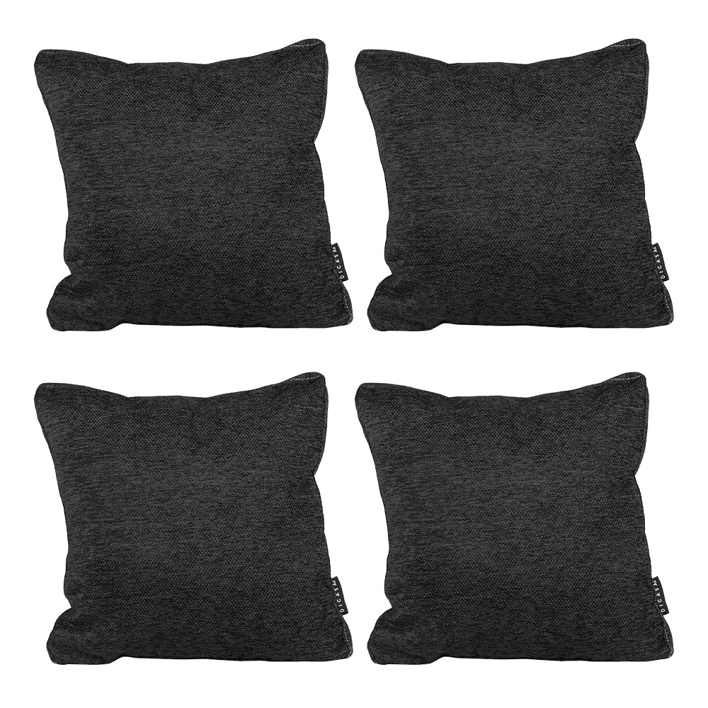 Foto 2 pulgar | Set De 4 Cojines Decorativos Cuadrado Grande Negro