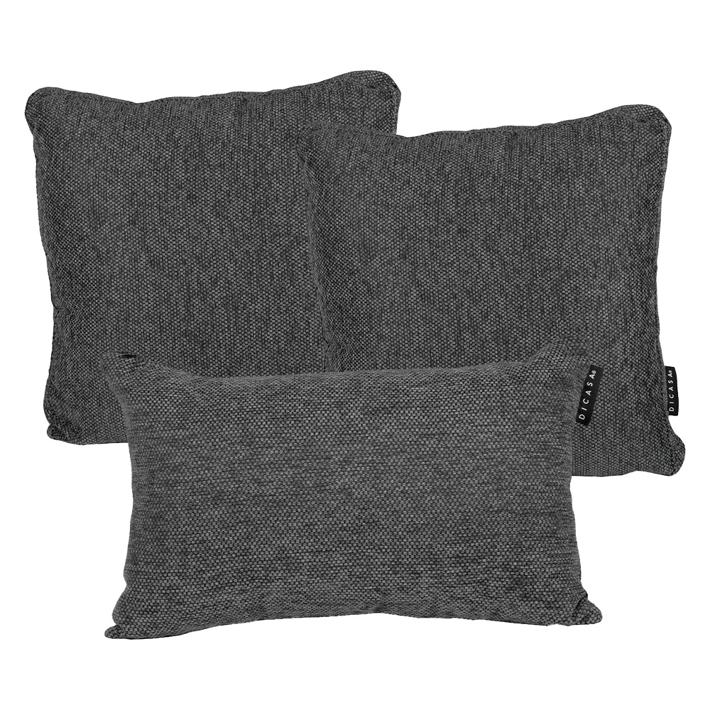 Foto 2 pulgar | Set De 3 Cojines (1 Rectangular Y 2 Cuadrados Grandes) Gris
