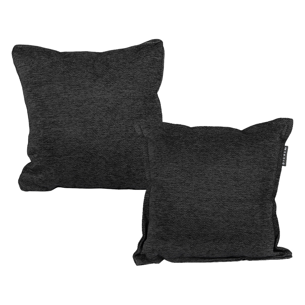 Set De 2 Cojines (1 Cuadrado + 1 Cuadrado Grande) Negro