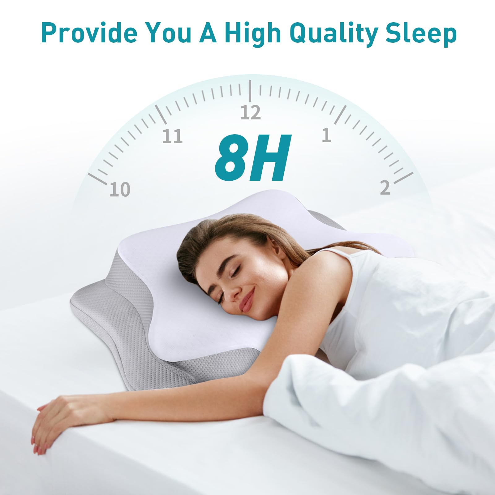 Foto 7 | Almohada Cervical Mokaloo, Espuma Viscoelástica Refrescante Con Pillowca - Venta Internacional.