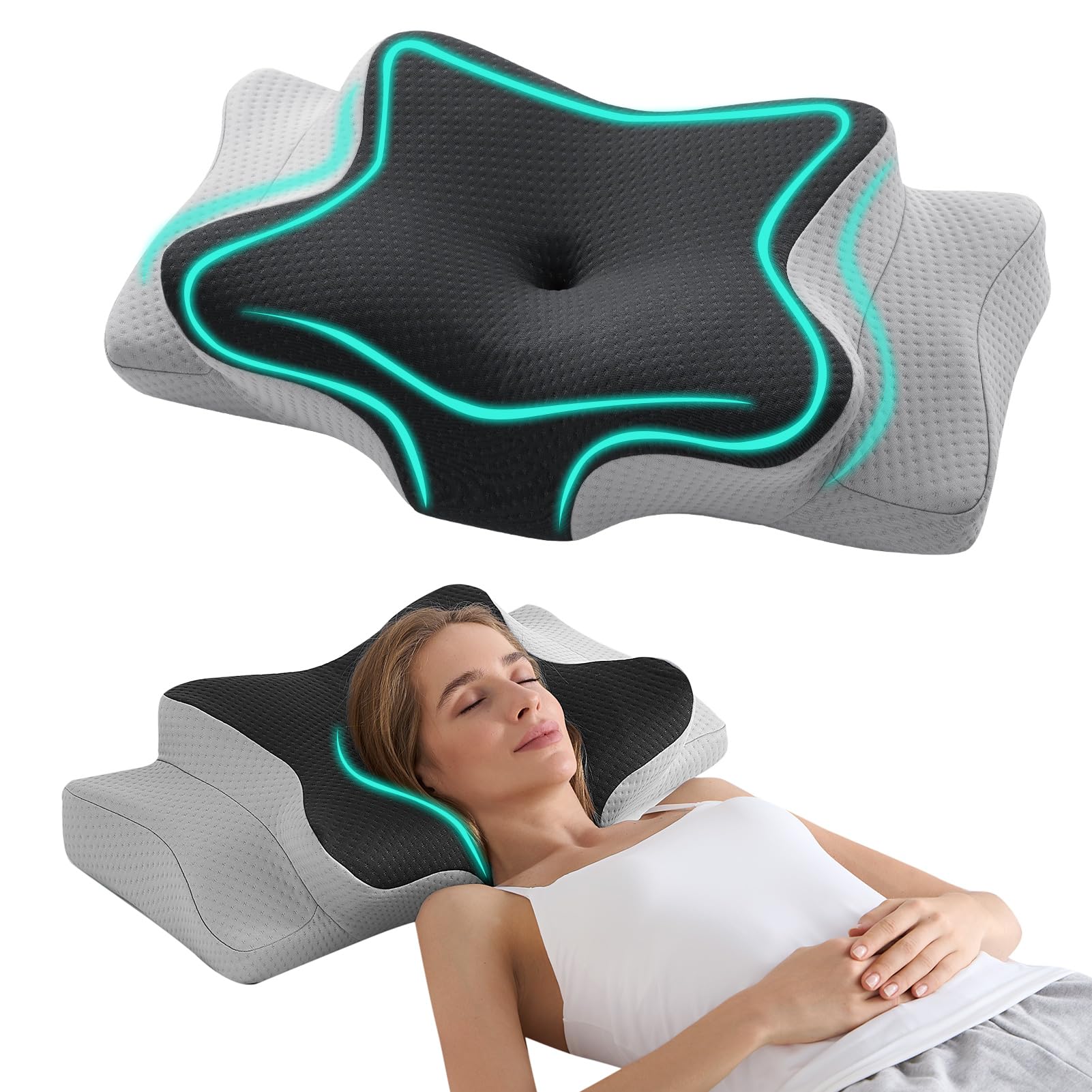 Foto 2 pulgar | Almohada Cervical Ajustable Hansleep H 4.7/5.5 Para Dolor De Cuello - Venta Internacional.