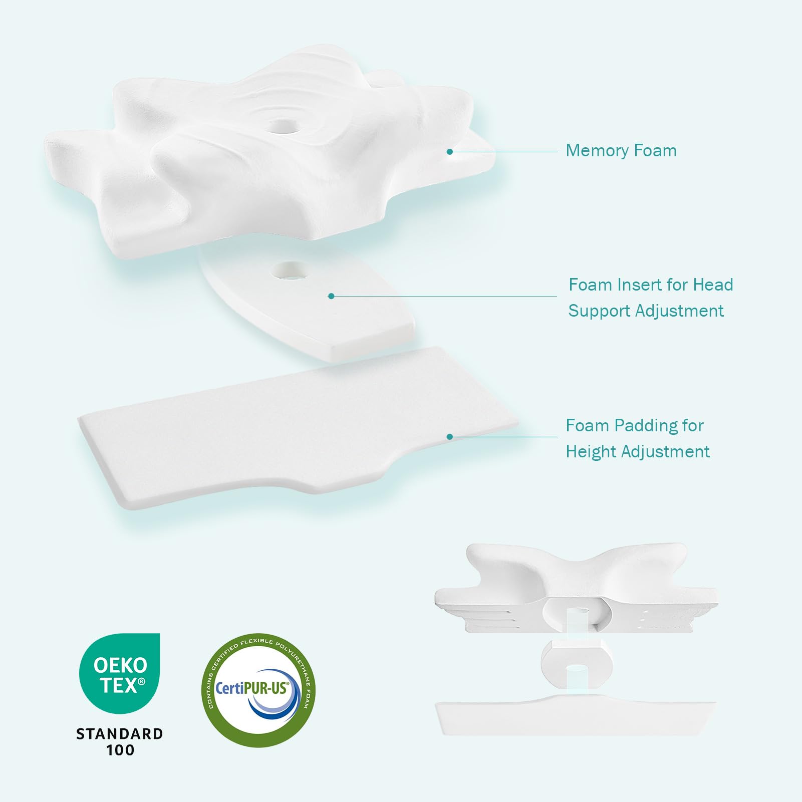 Foto 4 pulgar | Almohada Cervical Ajustable Hansleep H 4.7/5.5 Para Dolor De Cuello - Venta Internacional.