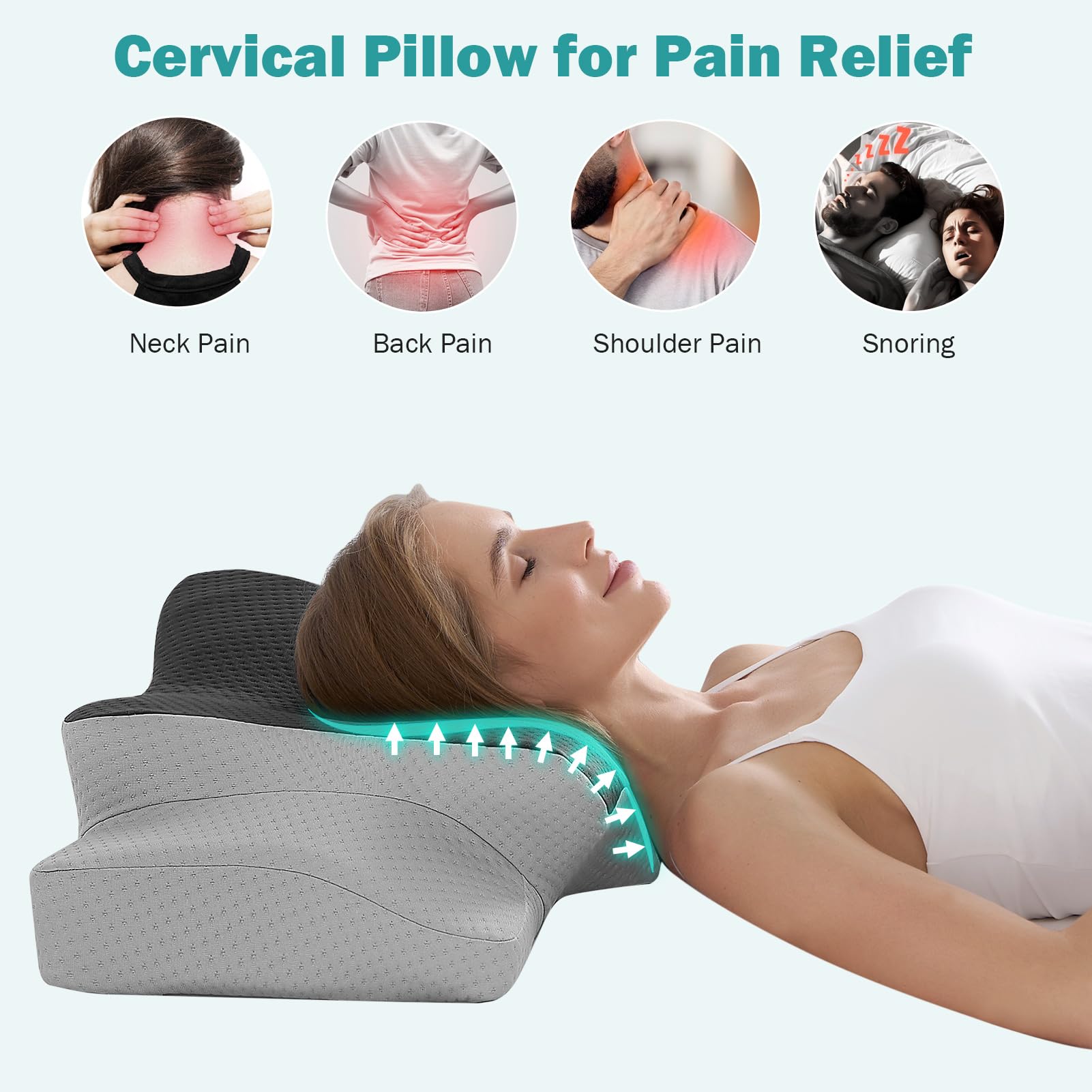 Foto 5 pulgar | Almohada Cervical Ajustable Hansleep H 4.7/5.5 Para Dolor De Cuello - Venta Internacional.