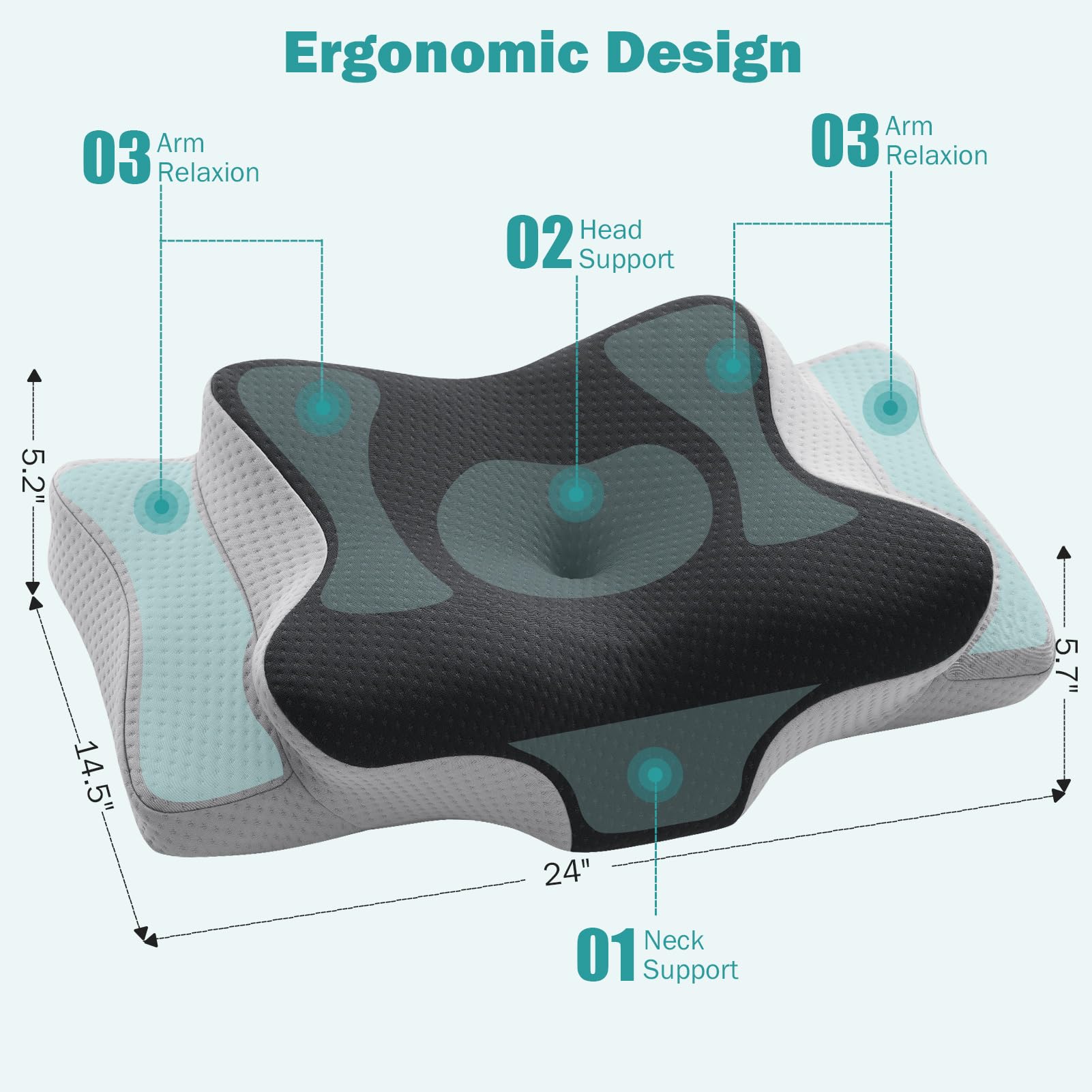 Foto 6 pulgar | Almohada Cervical Ajustable Hansleep H 4.7/5.5 Para Dolor De Cuello - Venta Internacional.