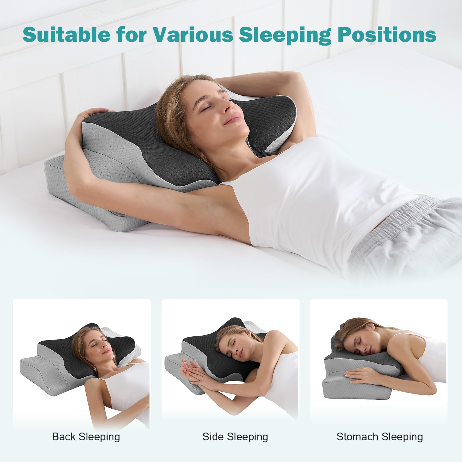 Foto 7 pulgar | Almohada Cervical Ajustable Hansleep H 4.7/5.5 Para Dolor De Cuello - Venta Internacional.