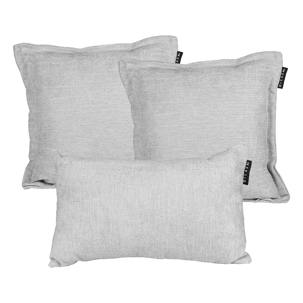 Foto 1 | Set De 3 Cojines Decorativos Dicasa 2 Kappa + 1 Delta Color Gris Plata