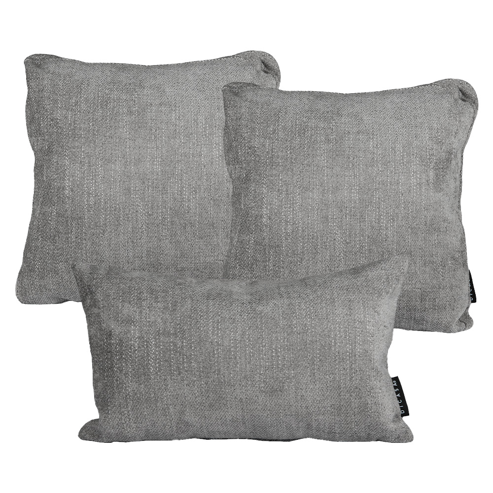 Foto 1 | Set De 3 Cojines Decorativos Dicasa 1 Delta + 2 Zita Color Gris Oscuro