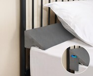 Almohada Con Forma De Cuña Vekkia Queen Para Cabecero, Relleno De Huecos, Gris - Venta Internacional.
