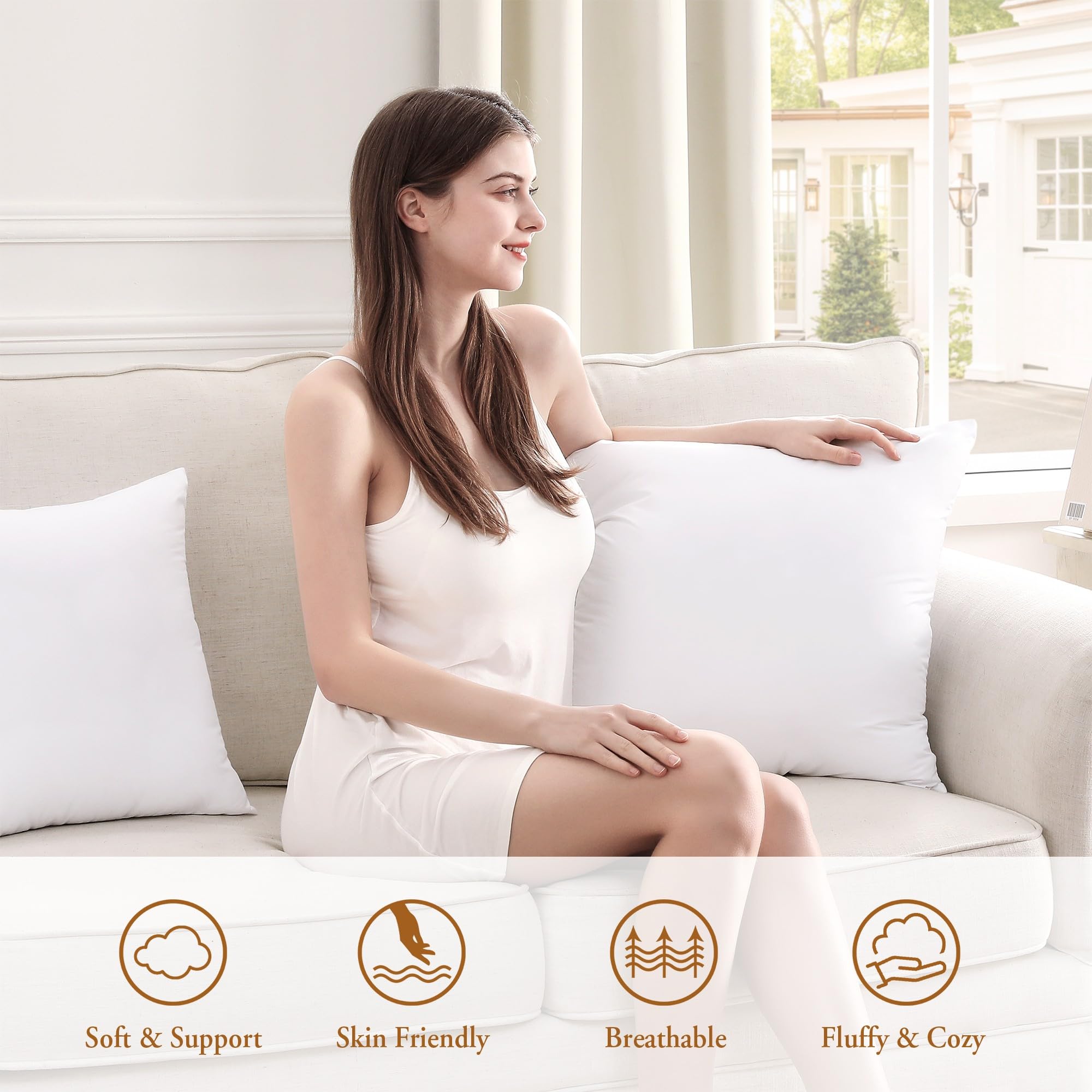 Foto 5 | Insertos De Almohada Puredown  Euro 66 X 66 Cm Fluffy Soft - Venta Internacional.
