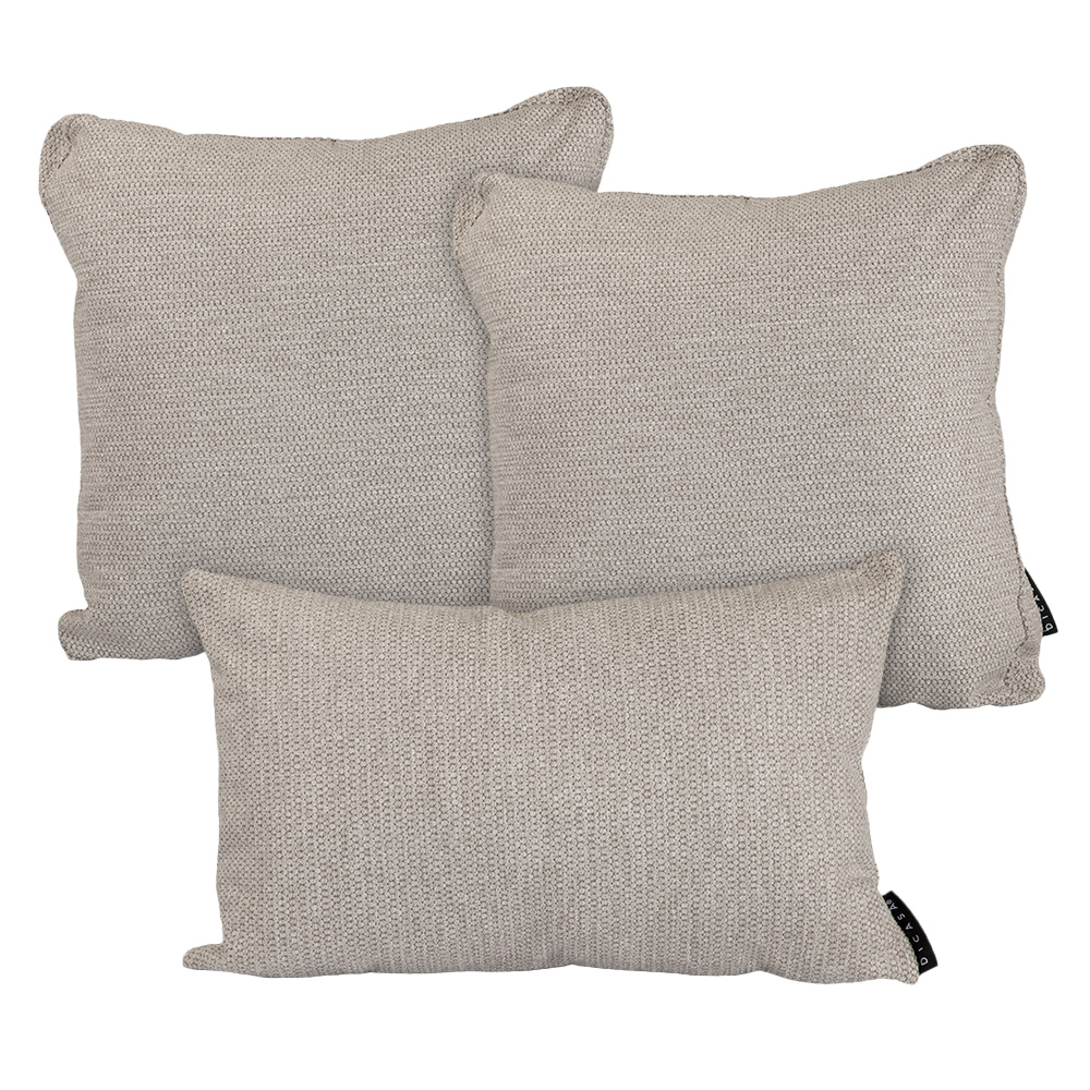 Set De 3 Cojines Decorativos Dicasa 1 Delta + 2 Zita Color Beige