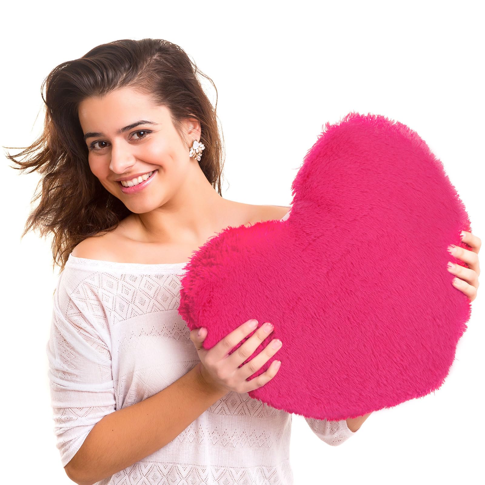 Foto 3 pulgar | Almohadas Remerry Con Forma De Corazón, Piel Sintética De Conejo, 4 Unidades, Color Rosa Intenso - Venta Internacional.
