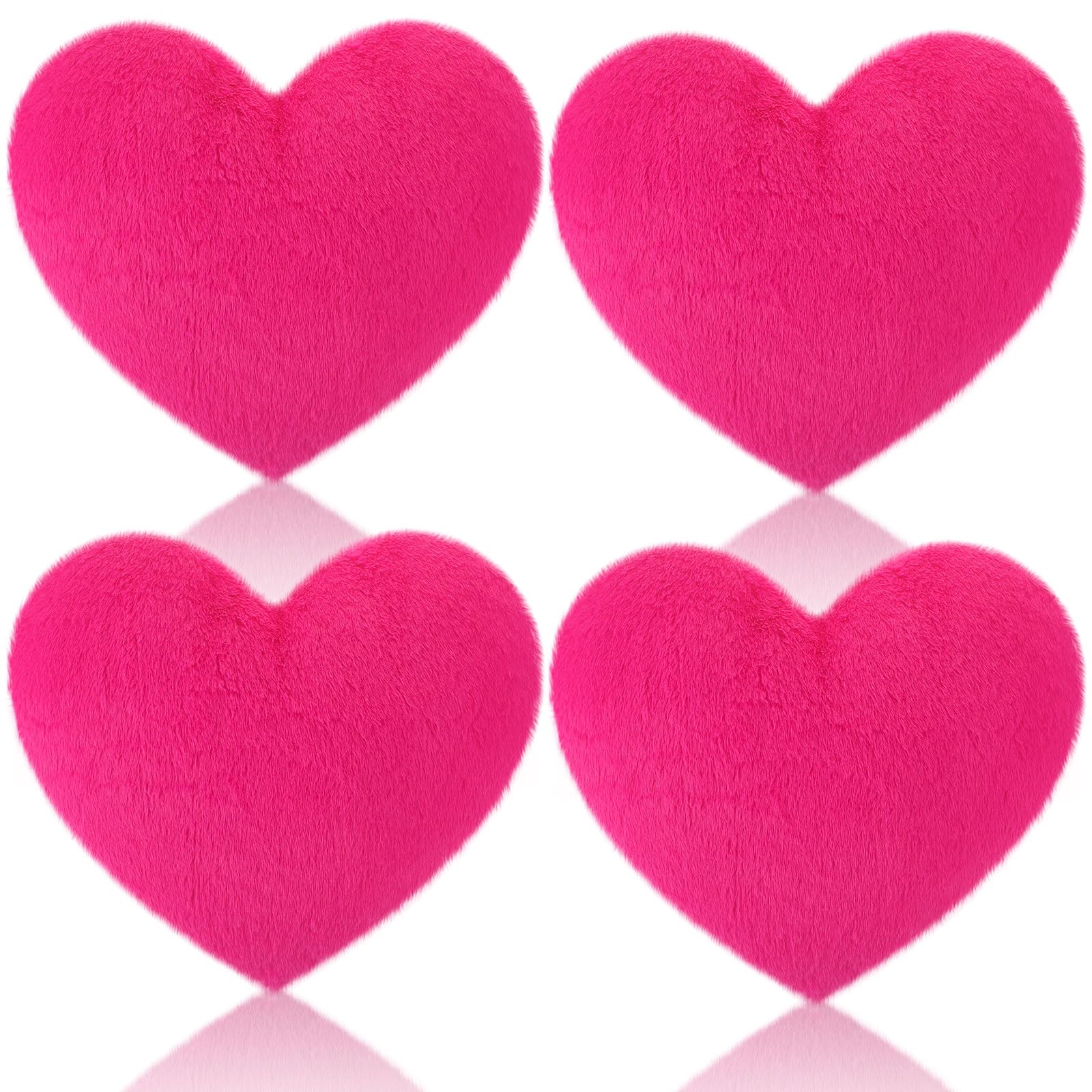 Foto 7 pulgar | Almohadas Remerry Con Forma De Corazón, Piel Sintética De Conejo, 4 Unidades, Color Rosa Intenso - Venta Internacional.
