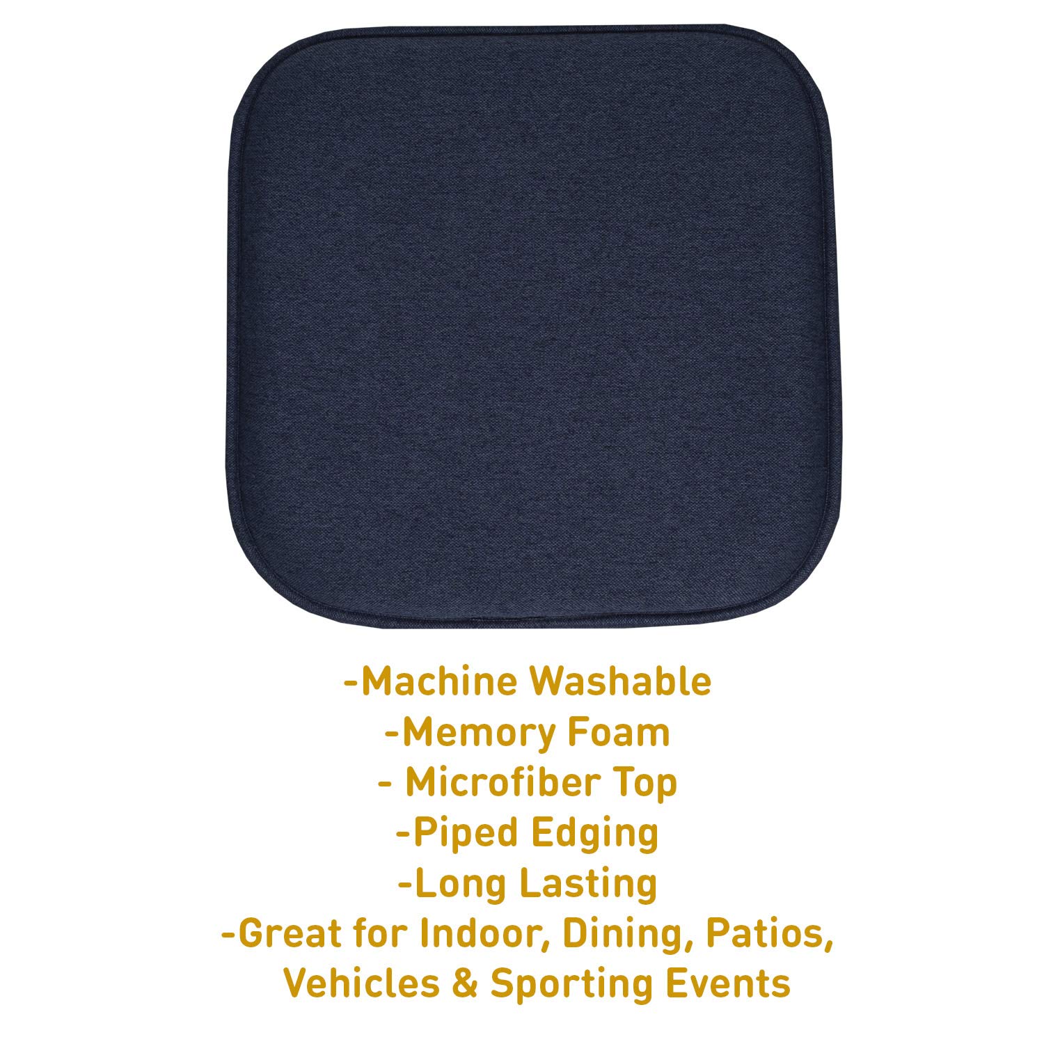 Foto 4 pulgar | Cojín Para Silla Sweet Home Collection, Espuma Viscoelástica, Paquete De 2 Unidades, Color Azul - Venta Internacional.