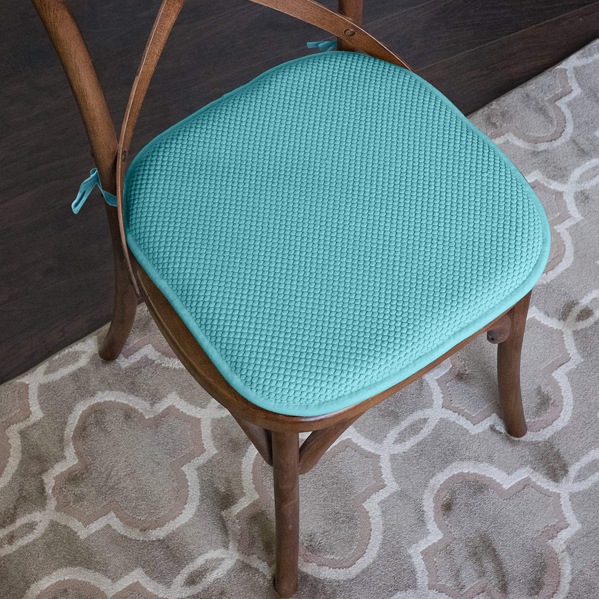 Foto 2 | Cojín Para Silla Sweet Home Collection, Espuma Viscoelástica, Paquete De 2, Color Verde Azulado - Venta Internacional.