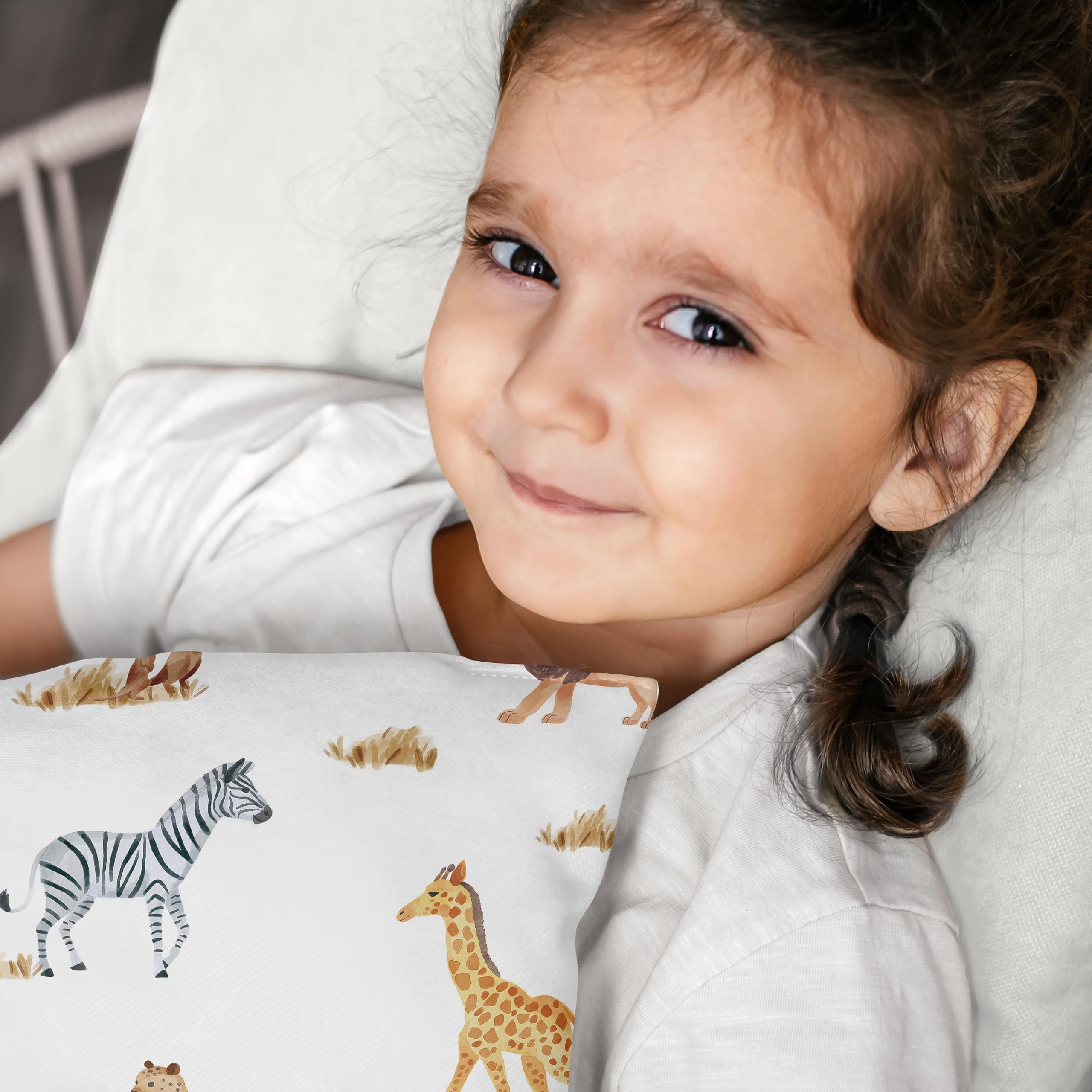 Foto 5 pulgar | Almohada Para Niños Pequeños Sweet Jojo Designs Jungle Animals, 33 X 46 Cm - Venta Internacional.