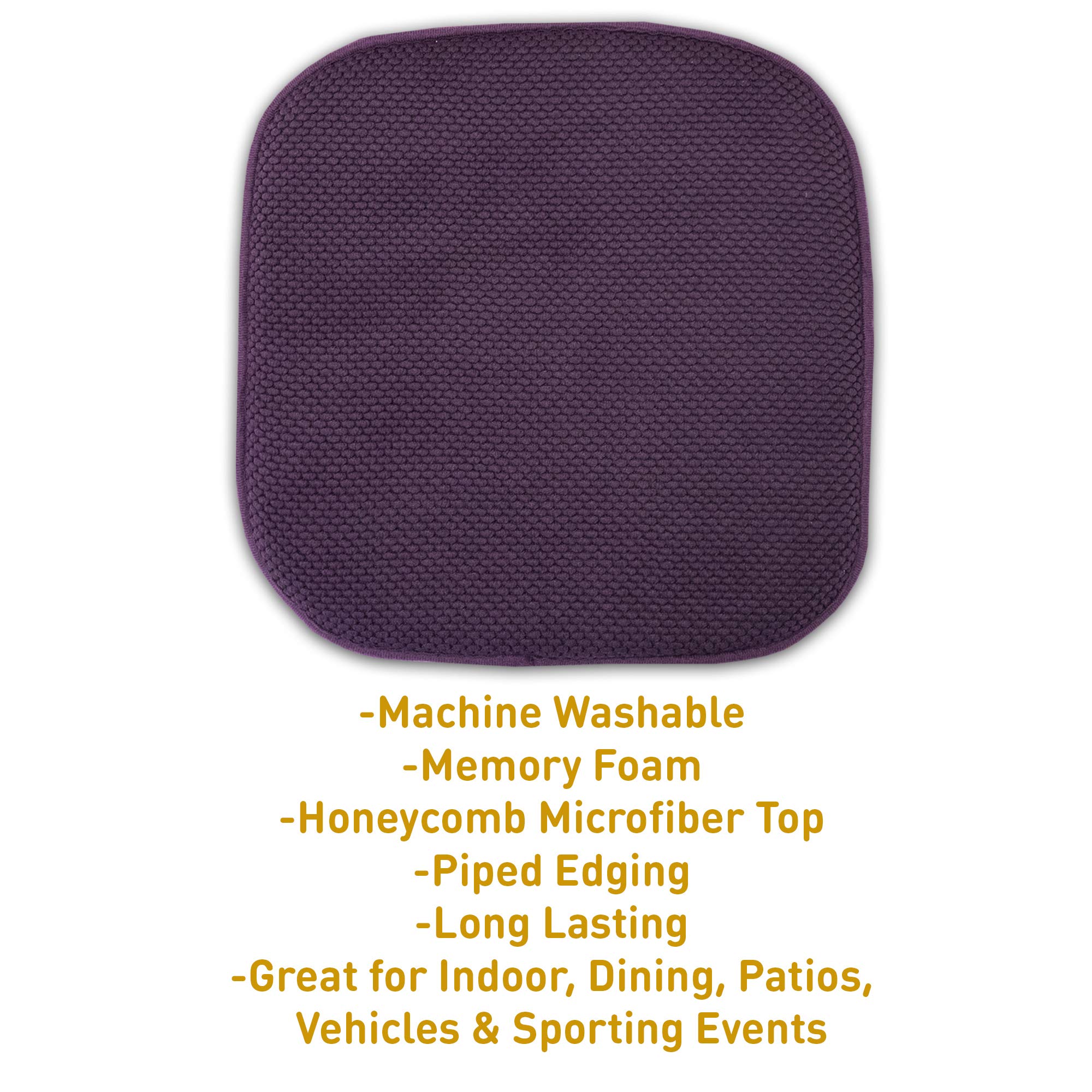 Foto 4 pulgar | Almohadillas Para Sillas Sweet Home Collection, Espuma Viscoelástica, 40 X 40 Cm, Color Morado - Venta Internacional.