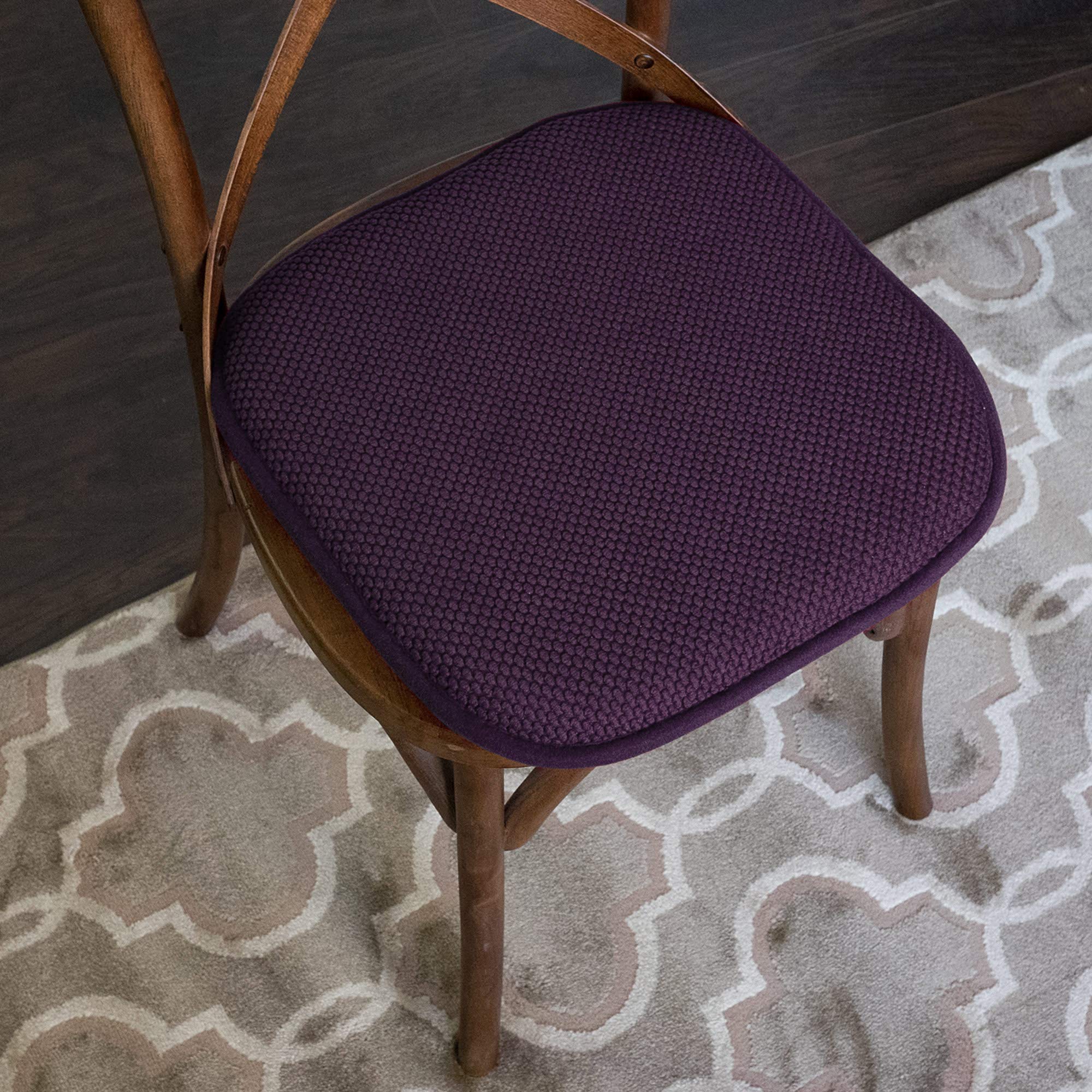 Foto 6 pulgar | Almohadillas Para Sillas Sweet Home Collection, Espuma Viscoelástica, 40 X 40 Cm, Color Morado - Venta Internacional.