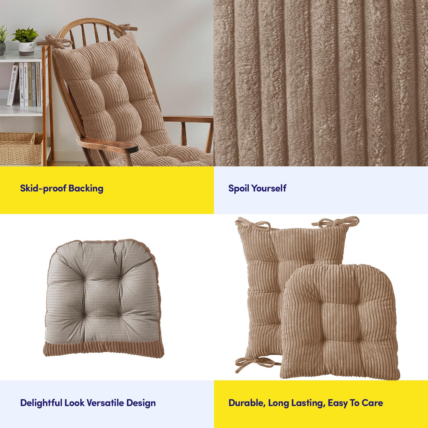 Foto 5 | Juego De Cojines Para Mecedora Sweet Home Collection Velvet - Venta Internacional.