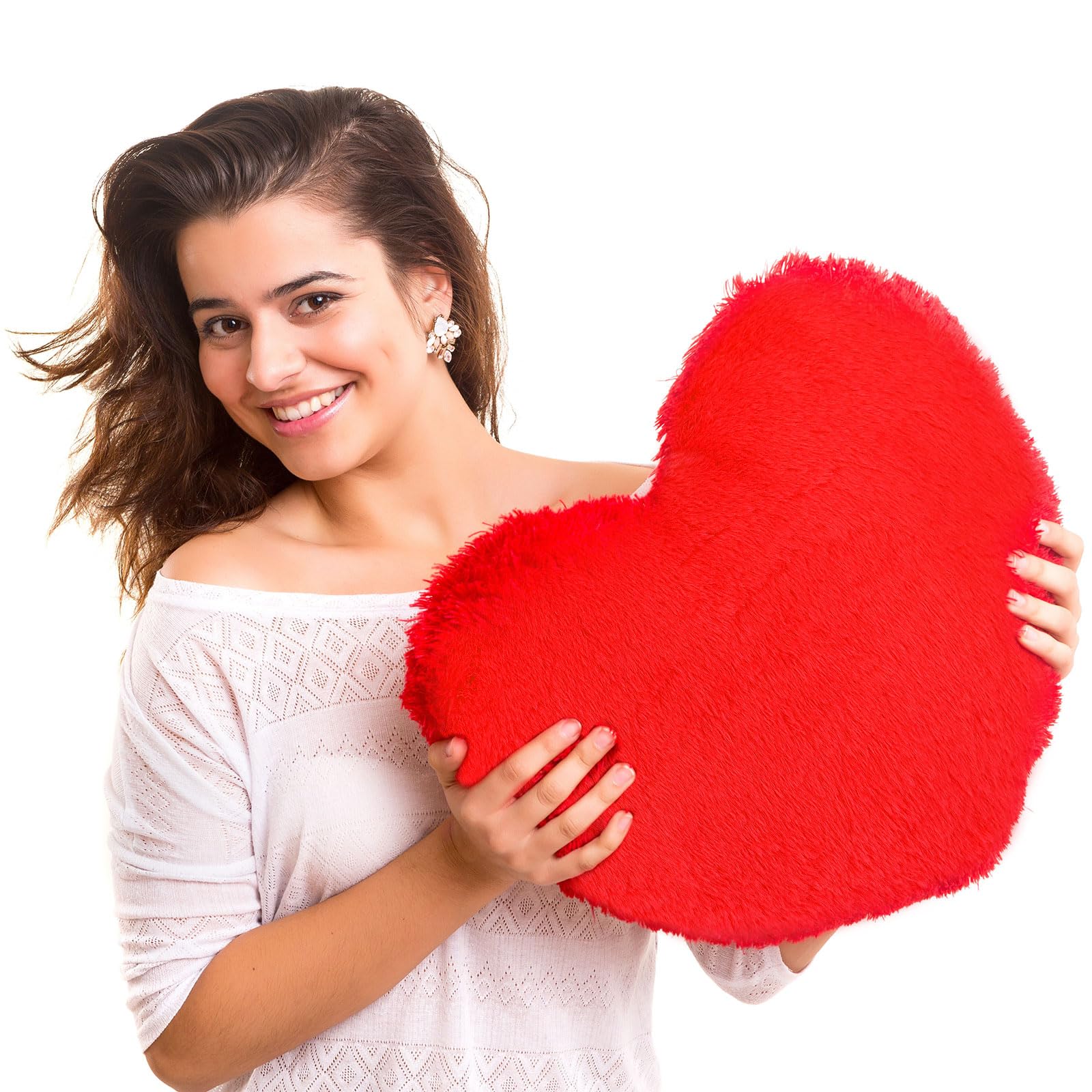 Foto 2 | Almohadas Remerry Con Forma De Corazón De Piel De Conejo Sintética, Color Rojo, 4 Unidades - Venta Internacional.