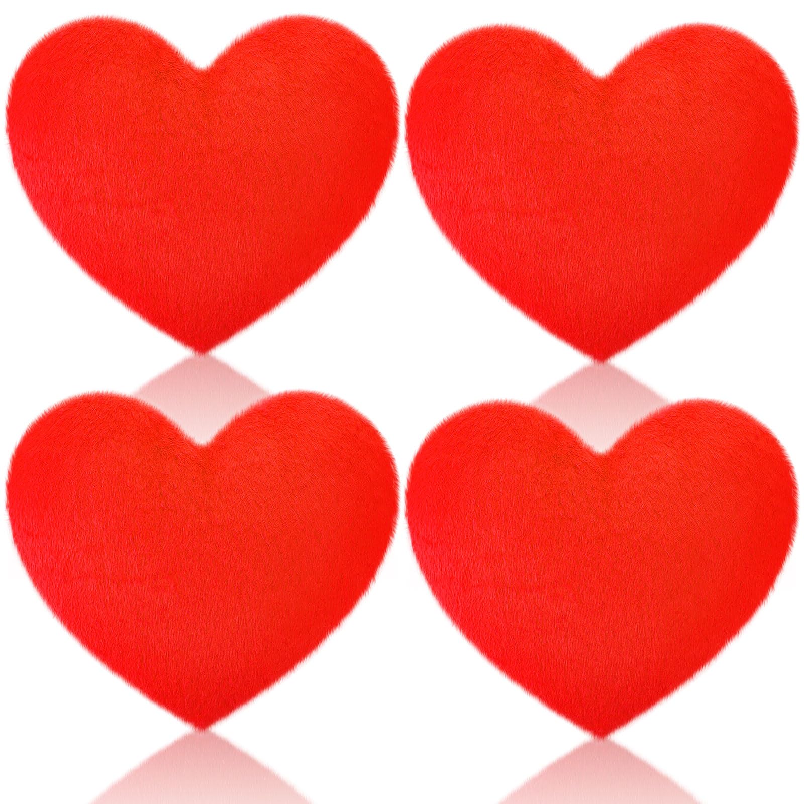 Foto 6 | Almohadas Remerry Con Forma De Corazón De Piel De Conejo Sintética, Color Rojo, 4 Unidades - Venta Internacional.