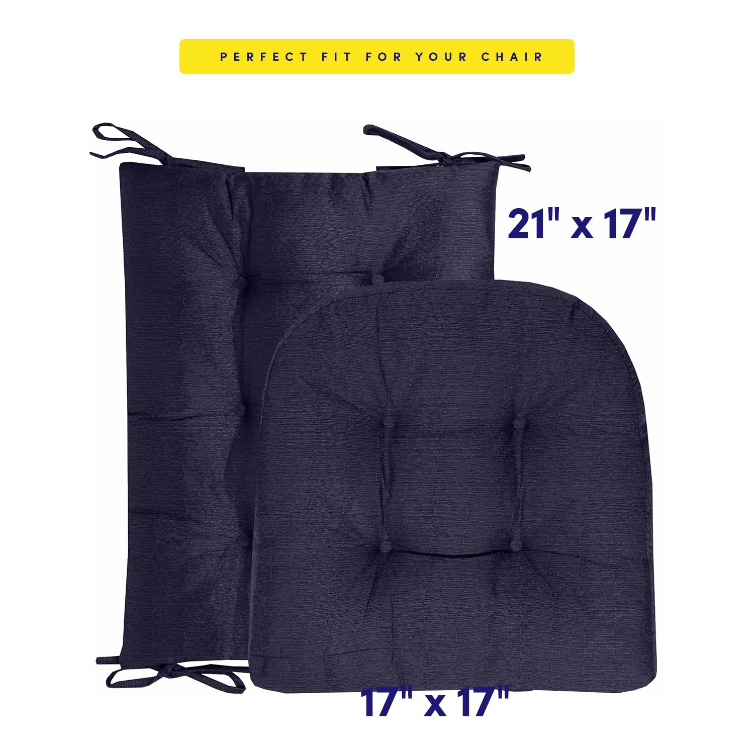 Foto 4 pulgar | Cojín Para Mecedora Sweet Home Collection, Azul Marino, 2 Unidades - Venta Internacional.