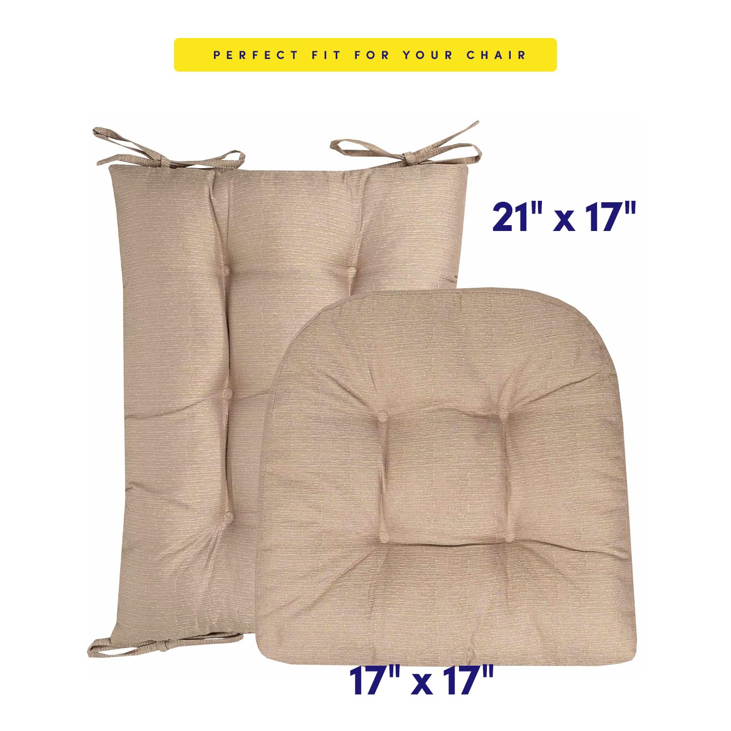 Foto 4 pulgar | Juego De Cojines Para Mecedora Sweet Home Collection, Color Marrón - Venta Internacional.
