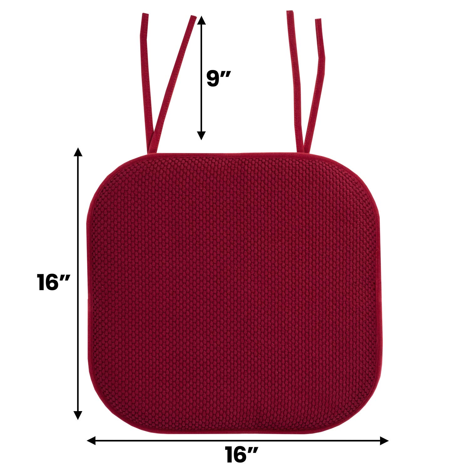 Foto 4 pulgar | Cojín Para Silla Sweet Home Collection, Espuma Viscoelástica, Paquete De 2 Unidades, Color Vino - Venta Internacional.