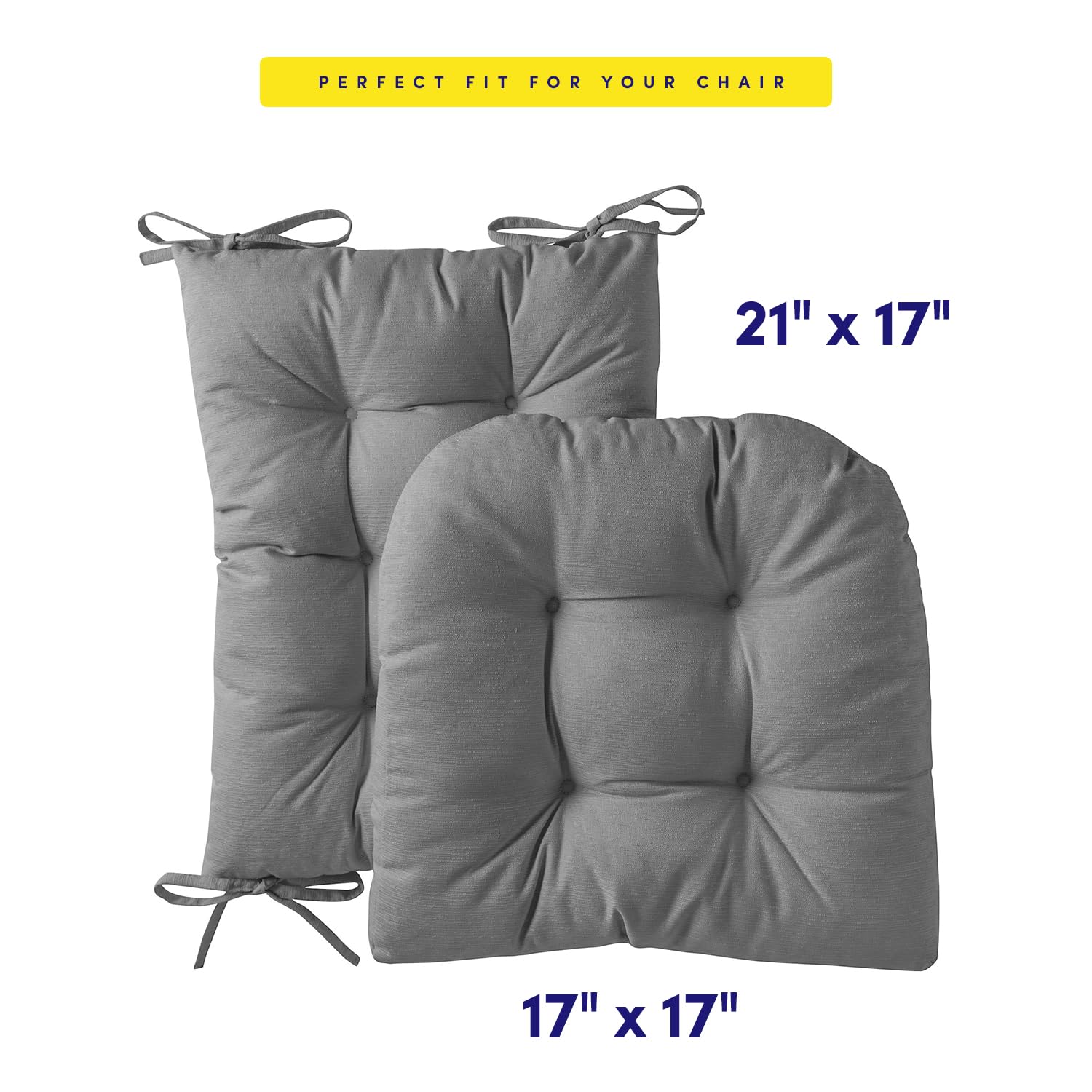 Foto 3 | Juego De Cojines Para Mecedora Sweet Home Collection, 2 Piezas, Color Gris - Venta Internacional.
