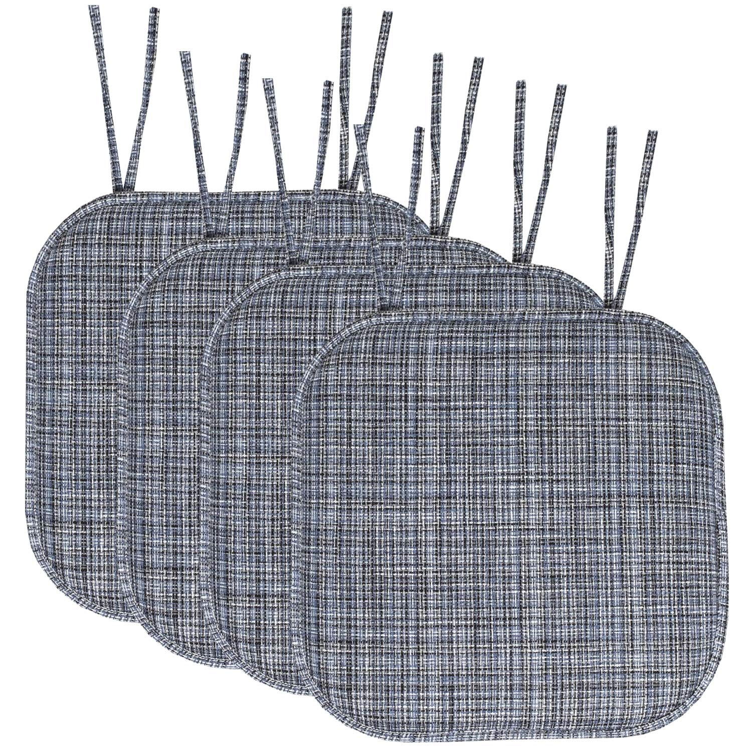 Cojín Para Silla Sweet Home Collection, Espuma Viscoelástica, Paquete De 4 Unidades, Azul - Venta Internacional.