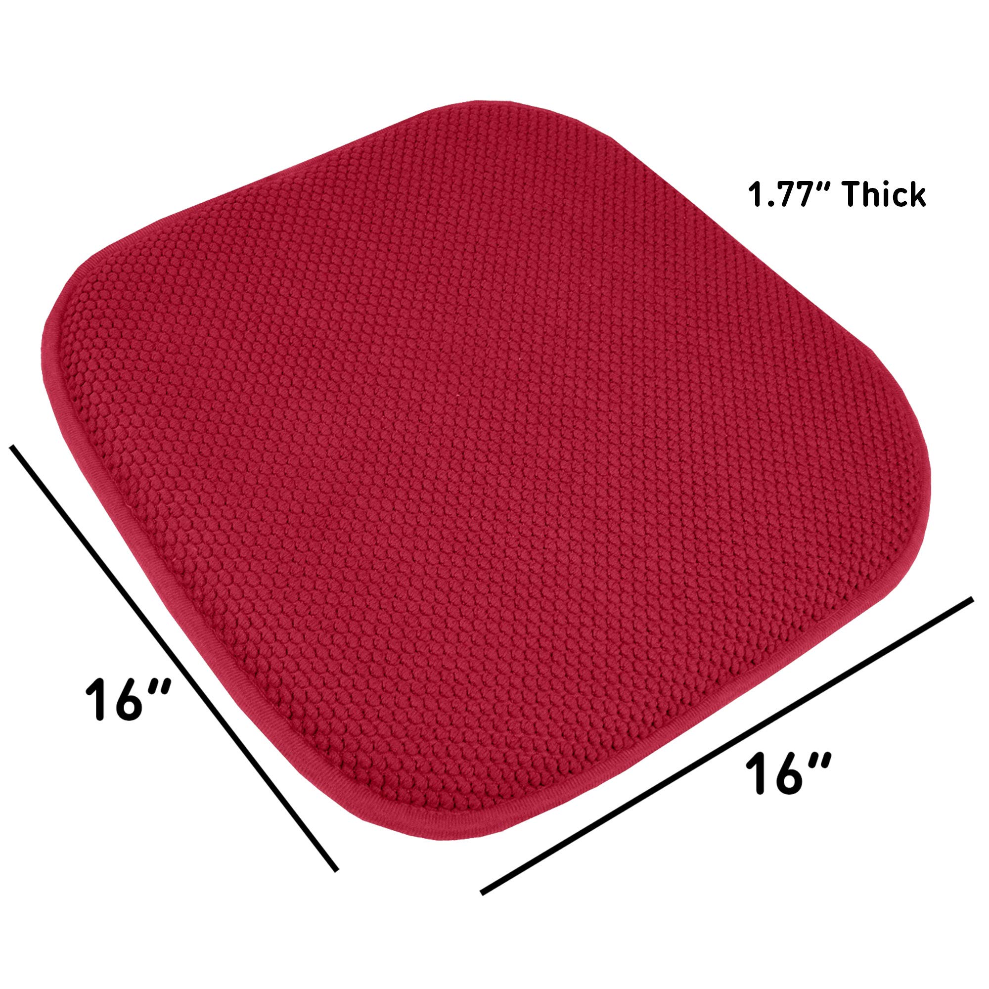 Foto 5 pulgar | Almohadillas Para Silla Sweet Home Collection, Espuma Viscoelástica, 40 X 40 Cm, Color Rojo, Paquete De 2 - Ven