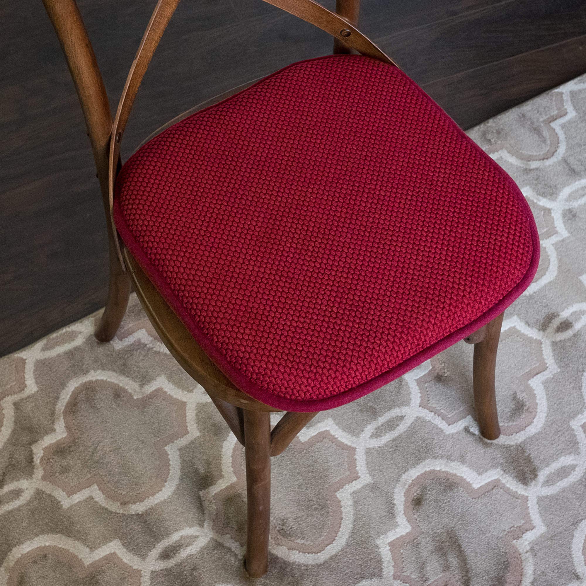 Foto 6 pulgar | Almohadillas Para Silla Sweet Home Collection, Espuma Viscoelástica, 40 X 40 Cm, Color Rojo, Paquete De 2 - Ven