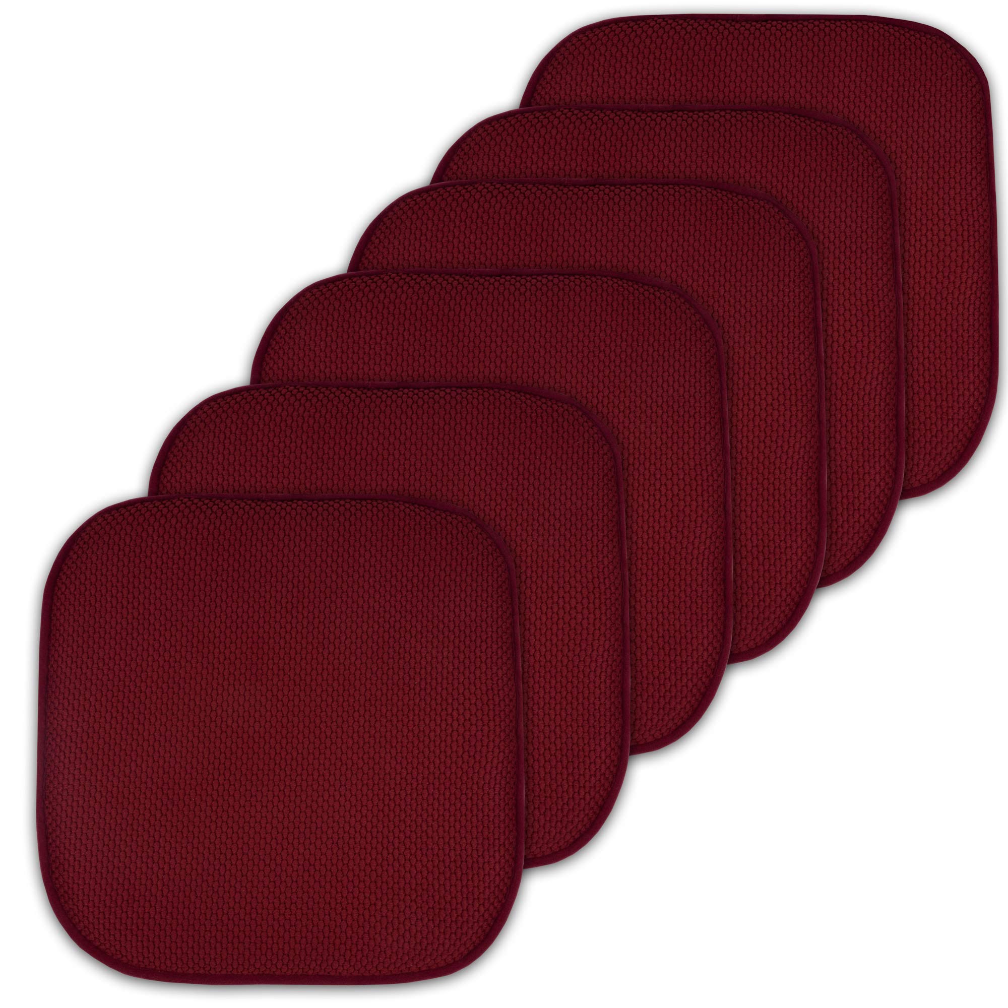 Almohadillas Viscoelásticas Sweet Home Collection, 6 Unidades, Color Vino - Venta Internacional.
