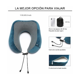 Foto 3 | Almohada Cojín Cuello De Viaje Almohada Espuma Lab.g Gris