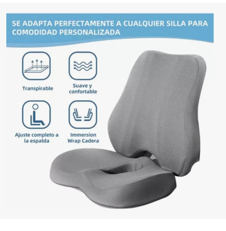Foto 4 pulgar | Almohada Lumbar Ortopédica Con Memoria Y Cojín Para El Coxis