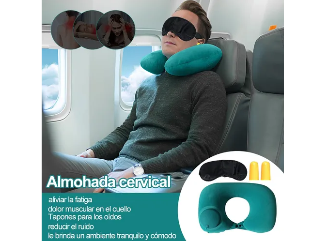 Foto 5 pulgar | Xtellar Almohada Inflable Portátil: Diseño Multifuncional Para Viaje Y Descanso''